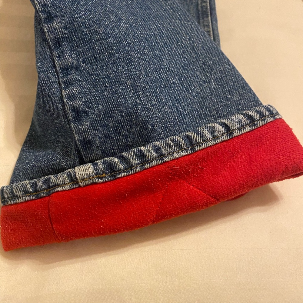 Wrangler Relaxed Fit Rugged Wear Blue Jeans with Red Comfort Lining w38 x 32 EUC - Picture 7 of 8